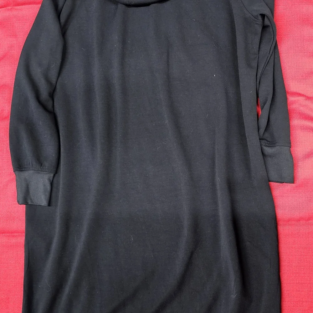Soyaconcept Black Sweatshirt Dress with Pockets & Drawstring Hoodie, Size XL - Picture 8 of 8